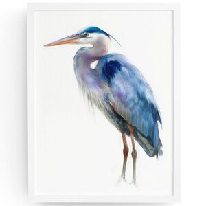 Watercolor Heron Portrait Wall Art Print Poster, Unframed